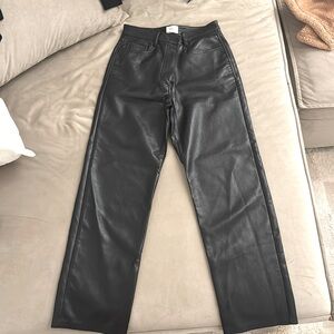 Aritzia Cropped Leather Melina pants - size 2